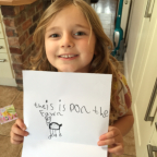 6 year old Immi with her beautiful picture of Don  -  England