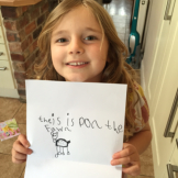 6 year old Immi with her beautiful picture of Don  -  England